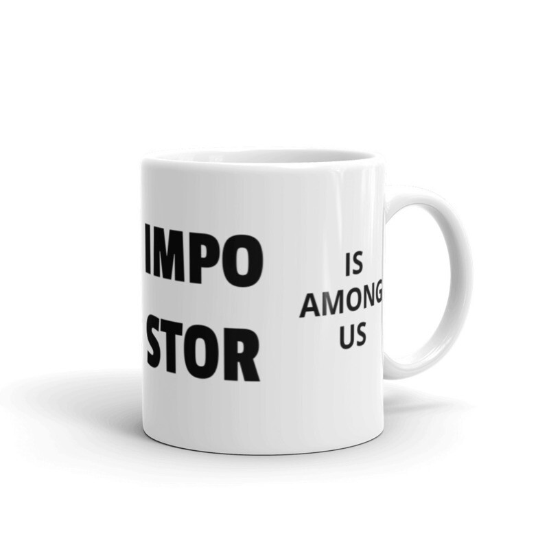 Mug with the impostor is among us theme