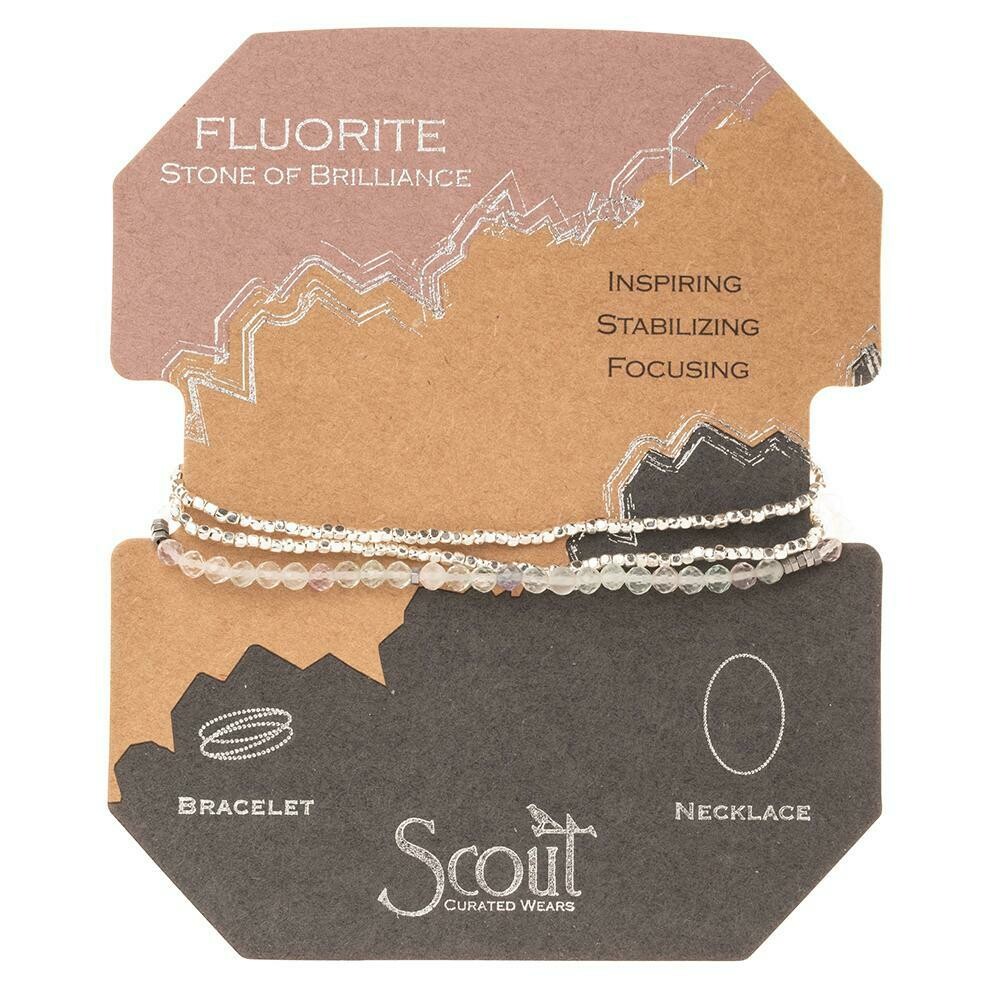 Fluorite/Silver Delicate Stone Bracelet/Necklace
