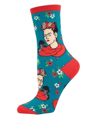 Kahlo Portrait Peacock - Women's Socks