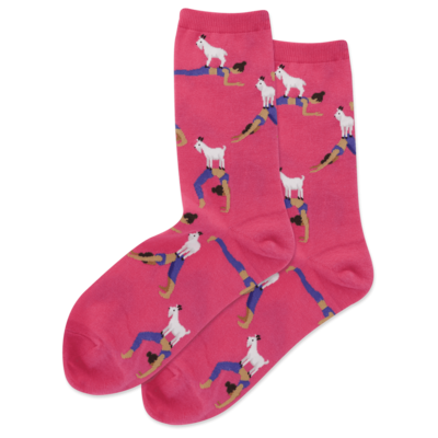 Goat Yoga - Magenta Womens Socks