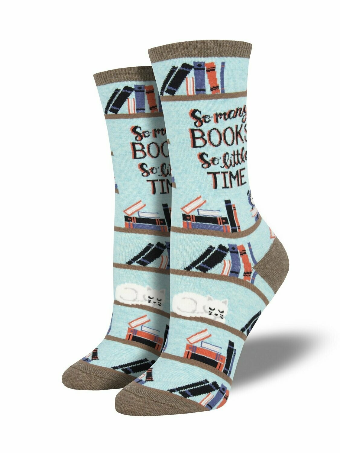**Time For A Good Book Blue Heather- Women's Socks