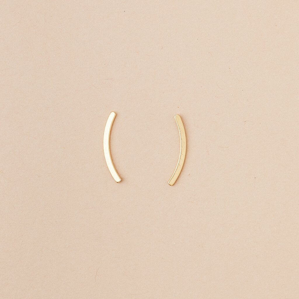 Comet Curve/Gold Vermeil Earrings