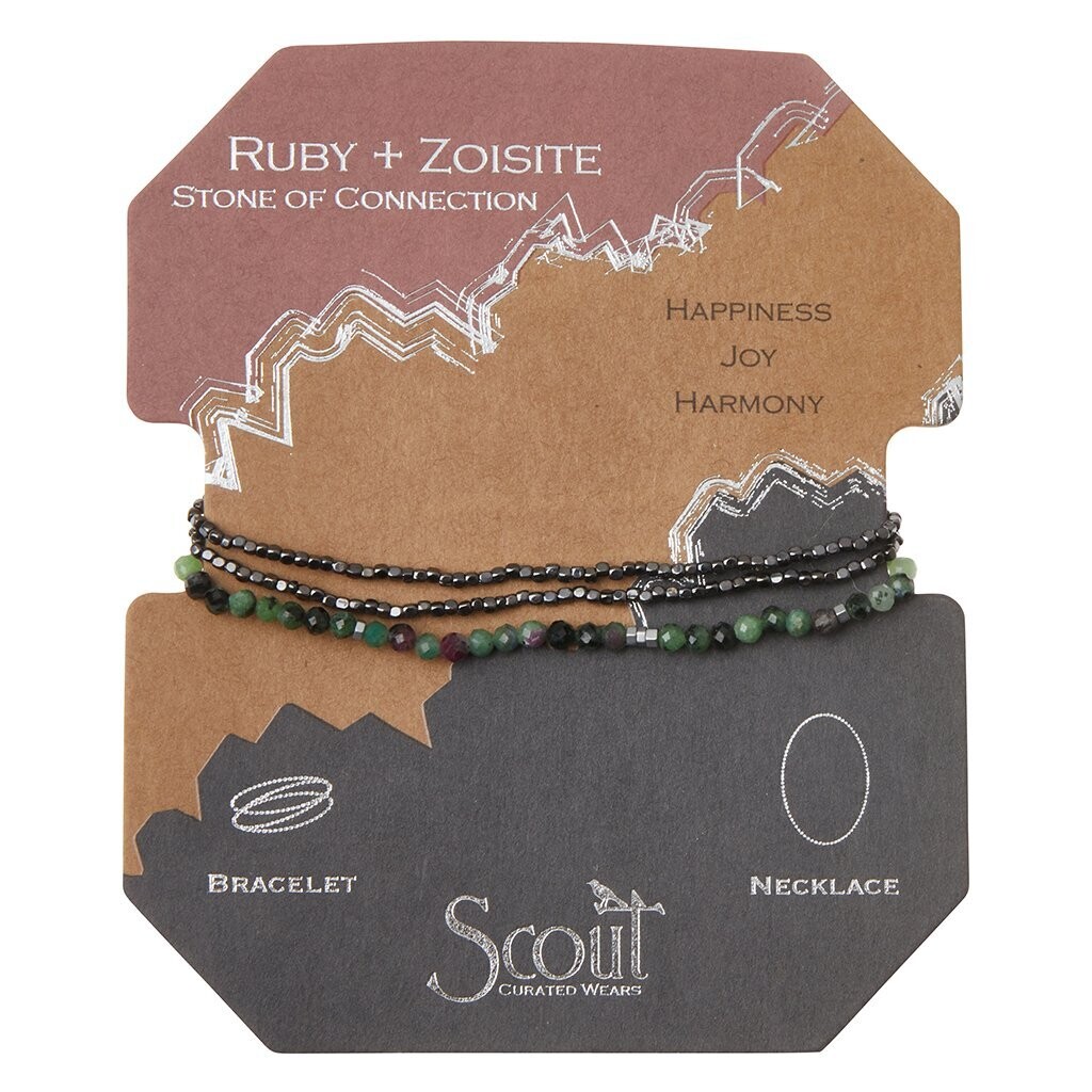 Ruby Zoisite/Hematite Delicate Stone Bracelet/Necklace
