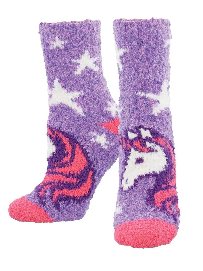 **Unicorn Dreams Purple Fuzzy Socks