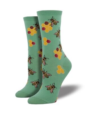 Busy Bees- Seafoam Women's Socks