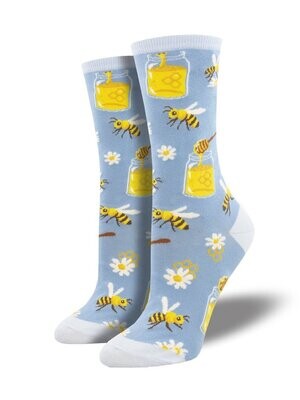 Bee My Honey Blue- Women's Socks