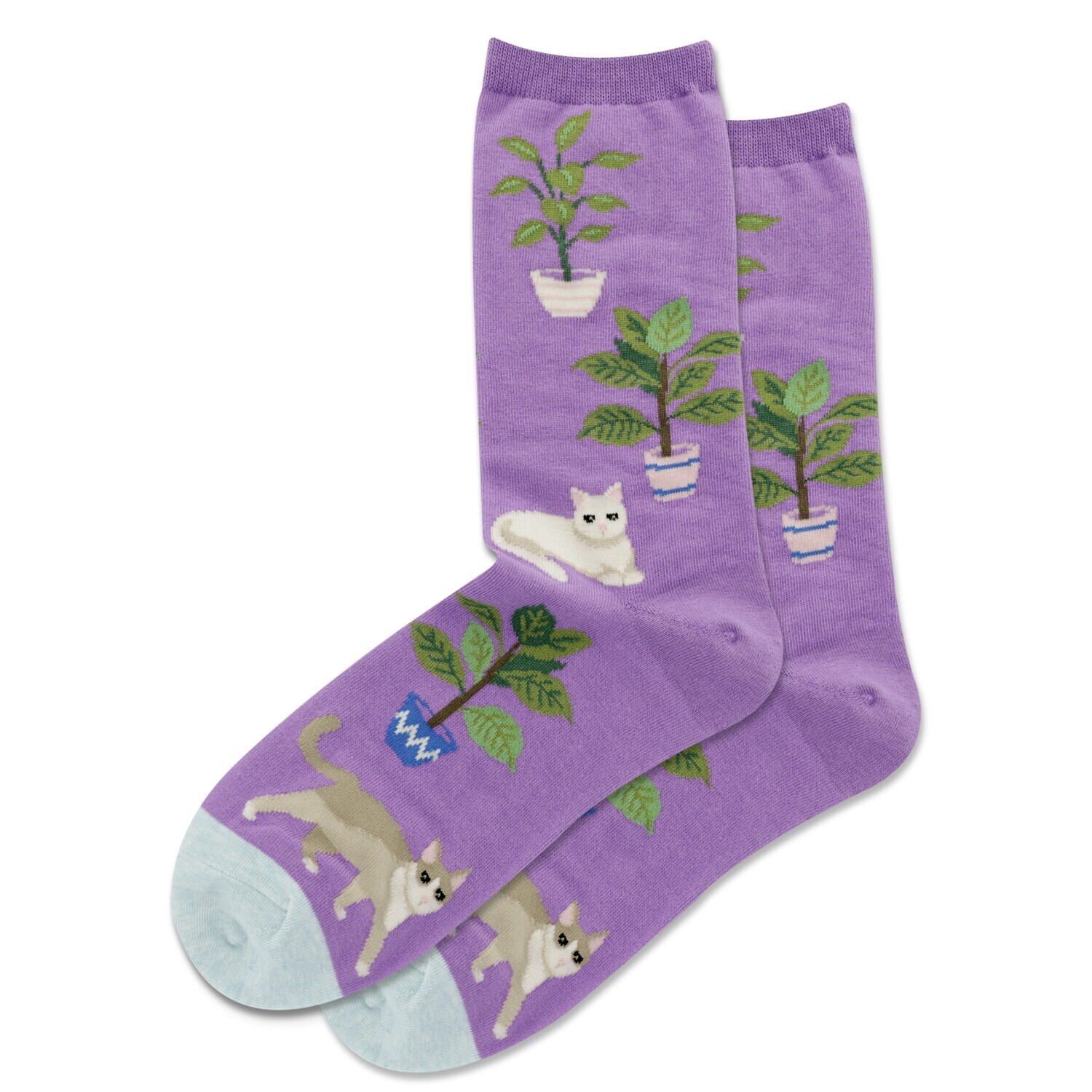 Cats and Plants Women's Crew- Lilac