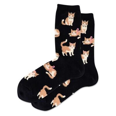 Fuzzy Cat Women's Socks Black