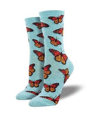 Social Butterfly Women's Socks Blue Heather