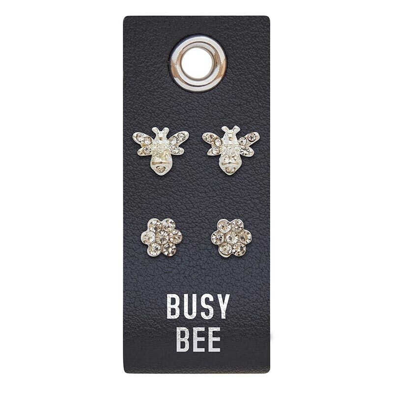 Busy Bee Silver Earrings