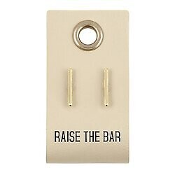 Bar Leather Tag Earrings