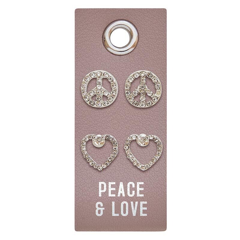 Peace & Love Silver Earrings