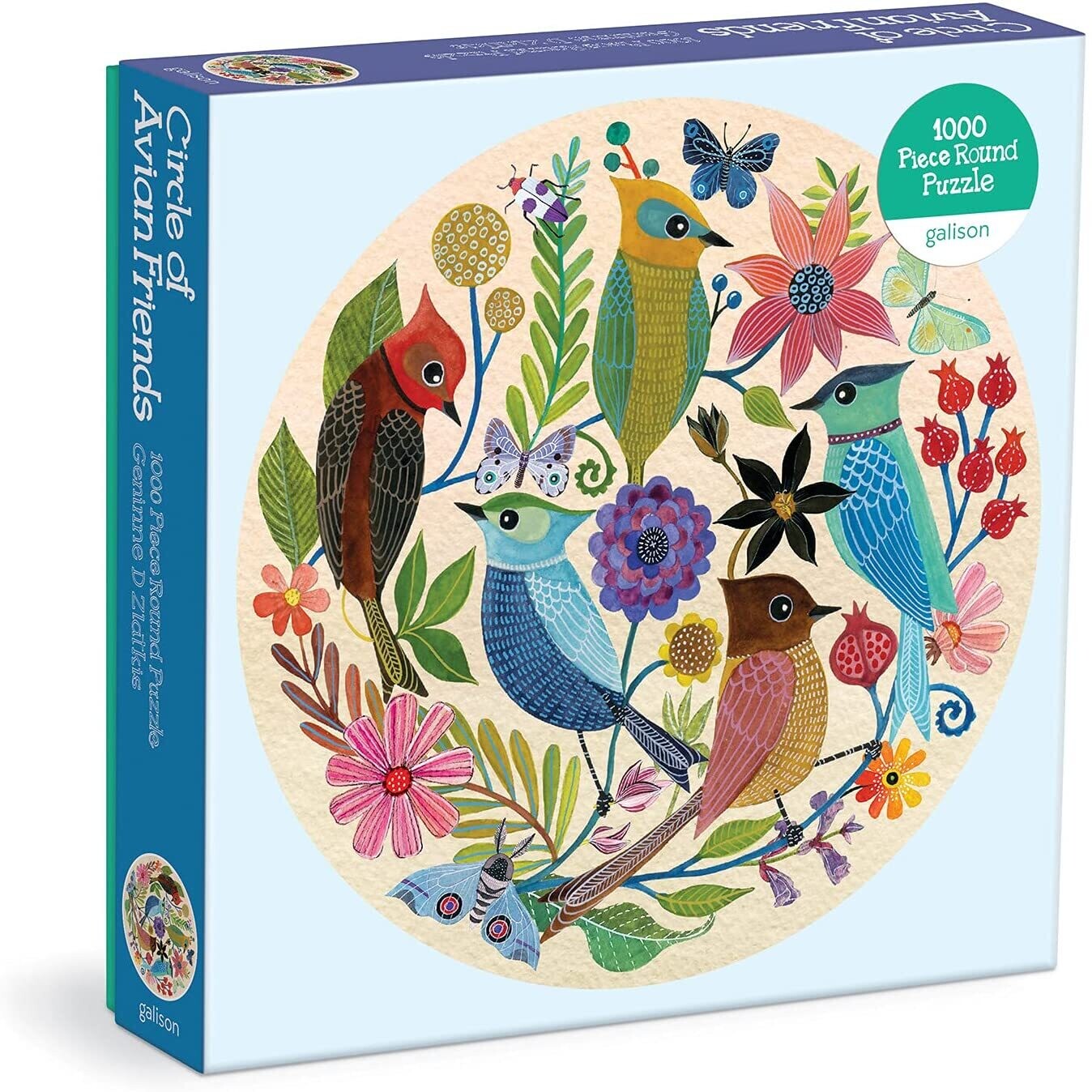 Round Circle Of Avian Friends 1000 Piece Puzzle