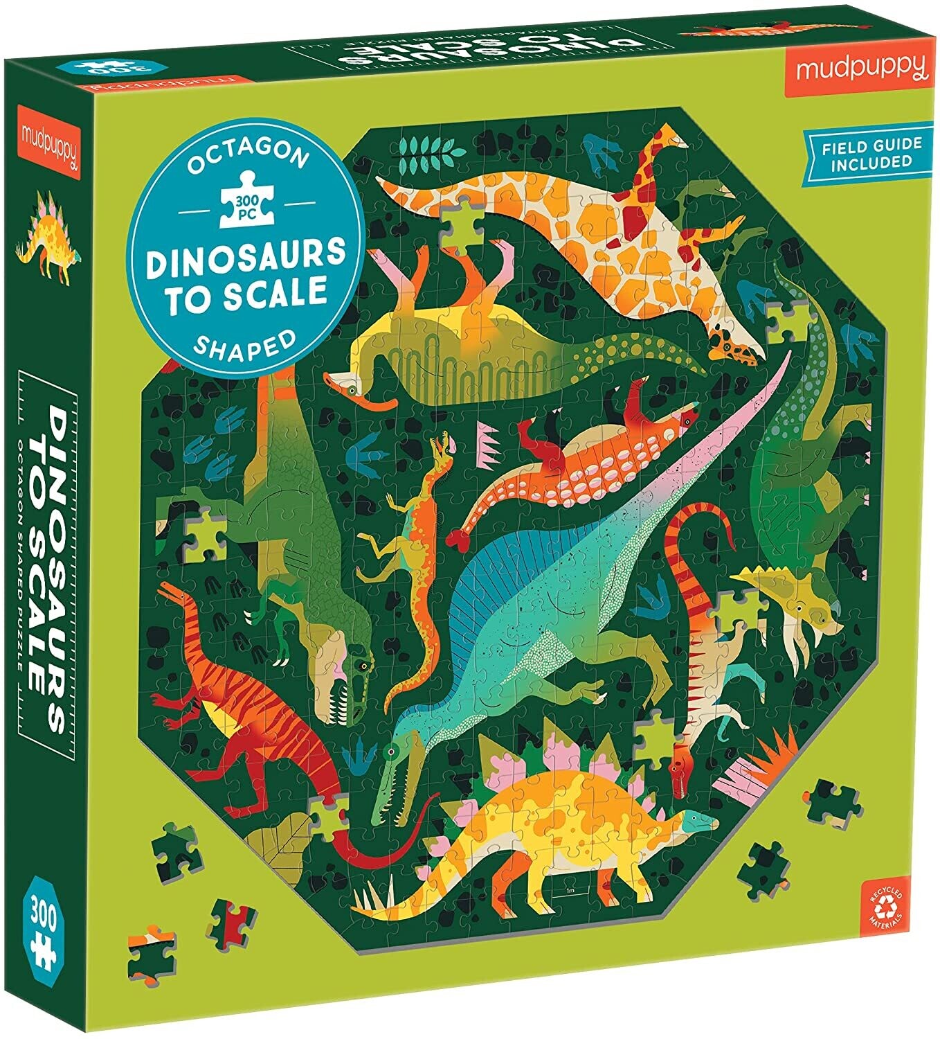 Shaped Octogon Dinosaurs To Scale 300 Piece Puzzle