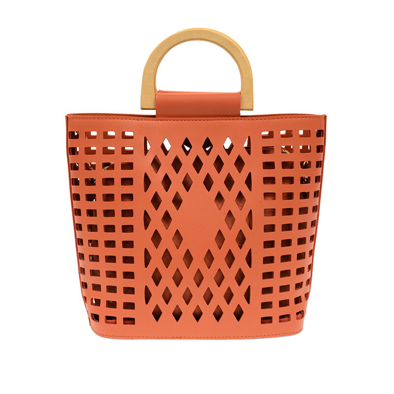 Coral Madison Cut Out Tote