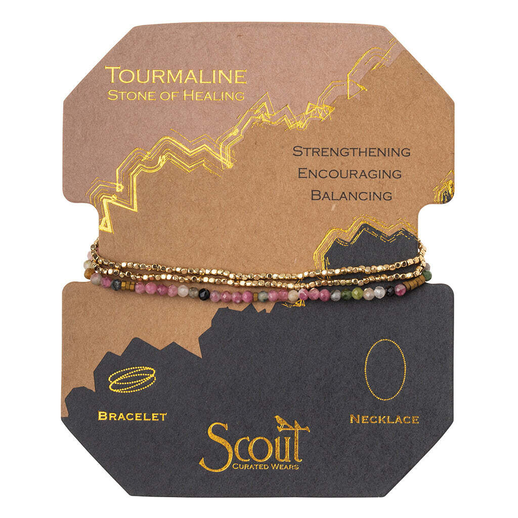 Tourmaline/Gold Delicate Stone Bracelet/Necklace