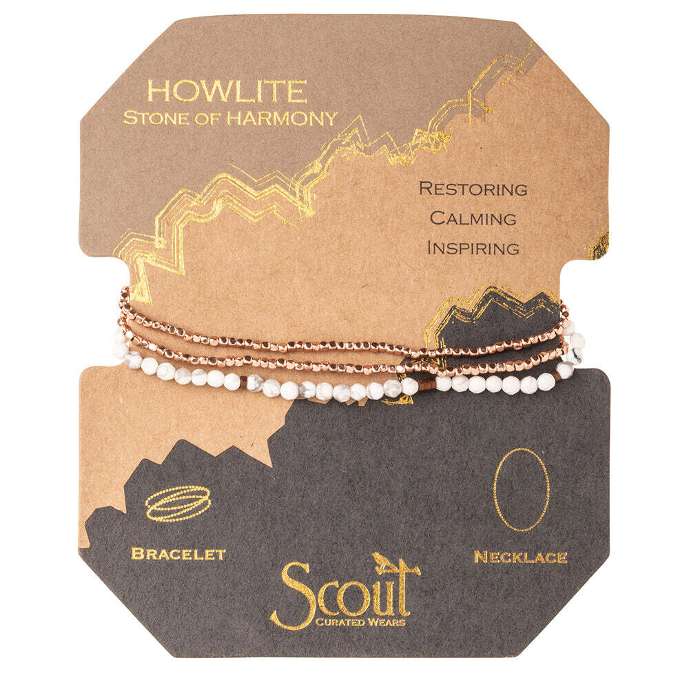 Howlite/Rose Gold Delicate Stone Bracelet/Necklace