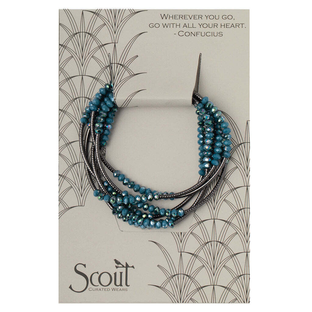 Peacock/Hematite Wrap Bracelet/Necklace