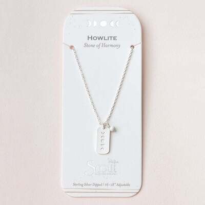 Howlite/Silver Intention Charm Necklace