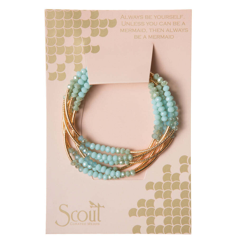 Turquoise Combo/Gold Wrap Bracelet/Necklace