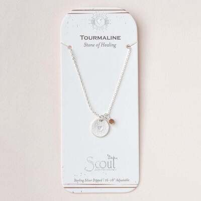 Tourmaline/Silver Intention Charm Necklace