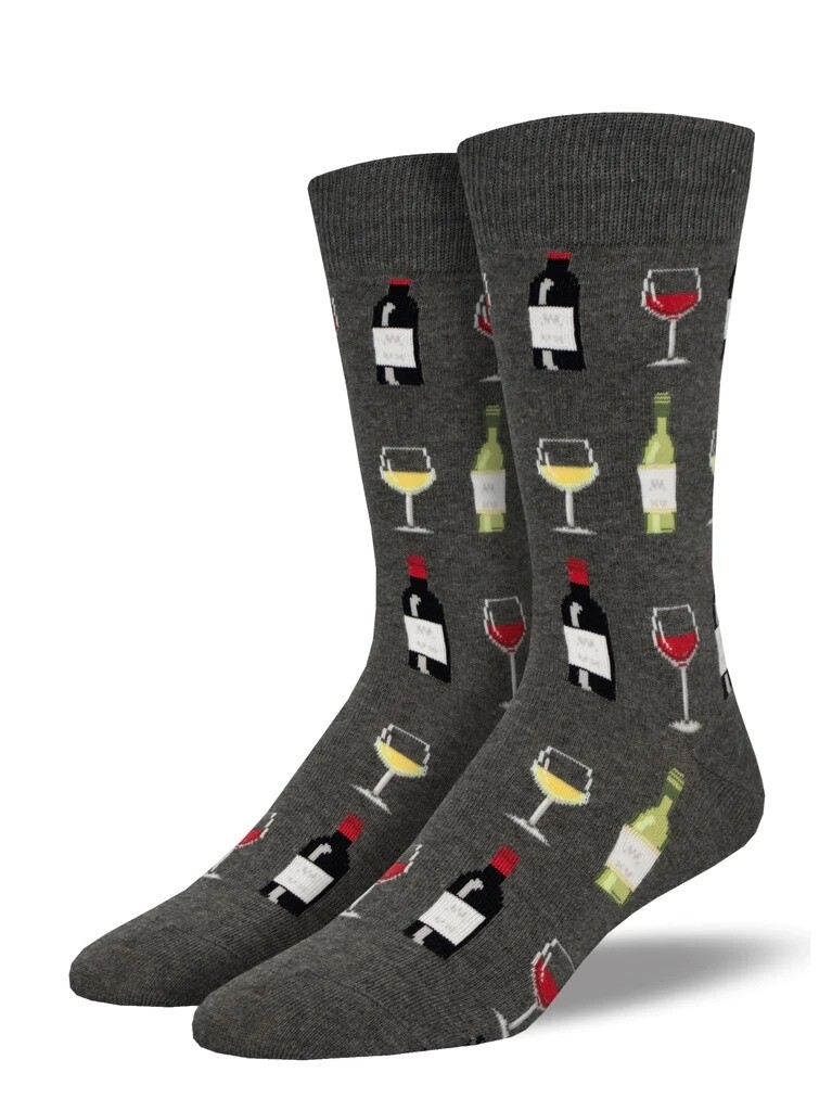 Fine Wine Gray Men's Socks