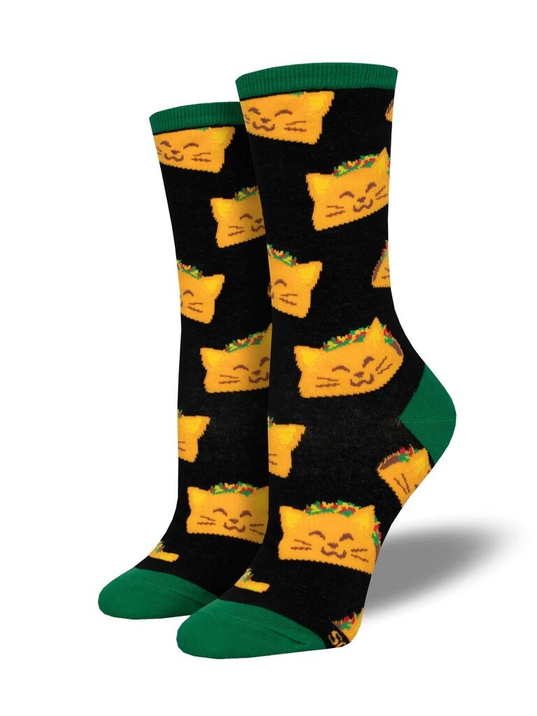 Cat Taco Black Women's Socks
