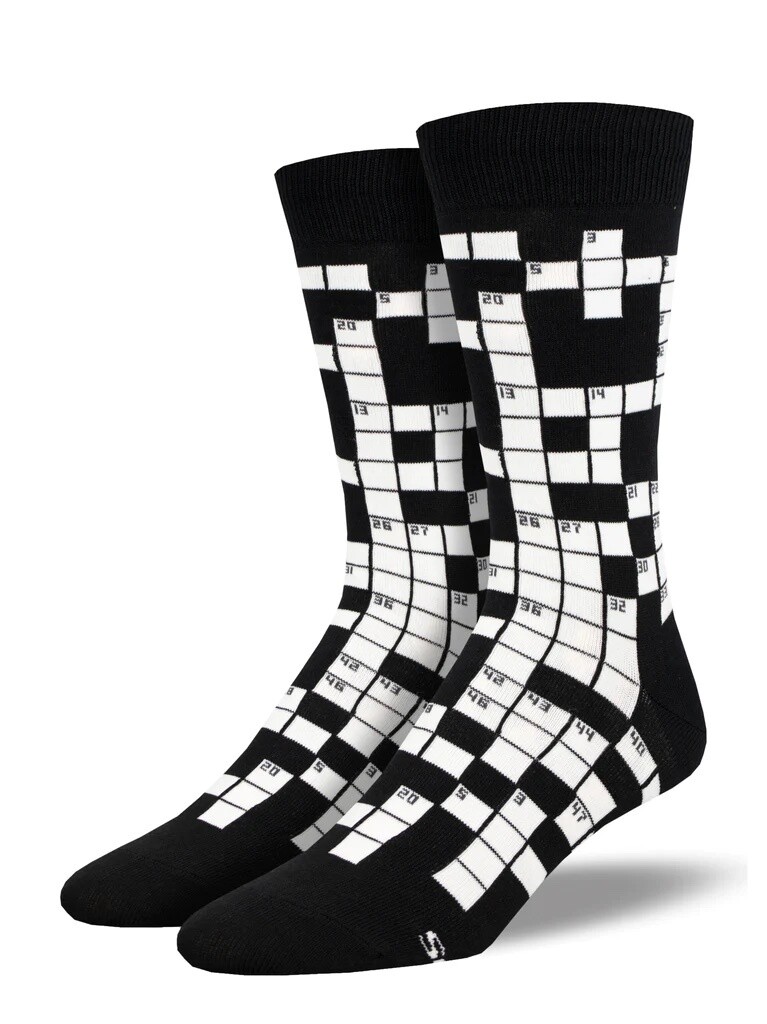 Sunday Crossword Black Men's Socks