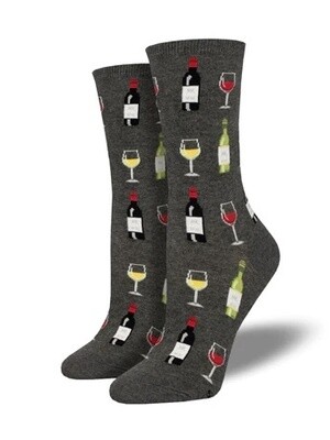 Fine Wine Gray Women's Socks