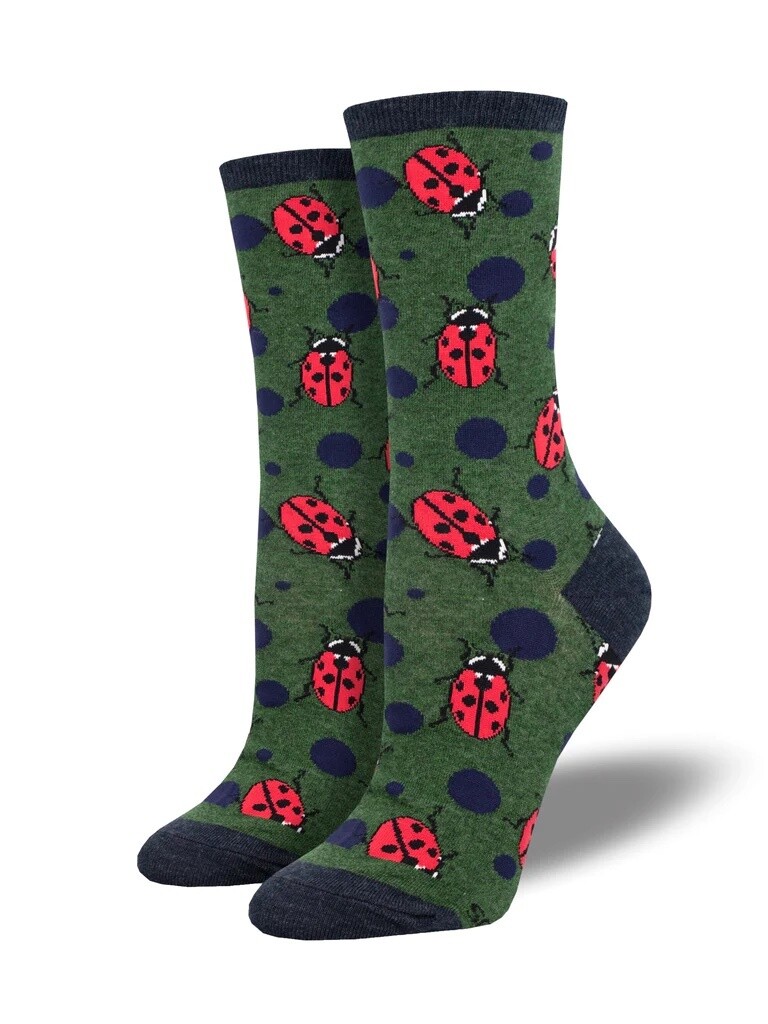 Ladybugs Green Women's Socks