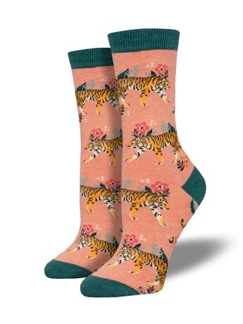 Tiger Floral Pink Heather Women's Socks