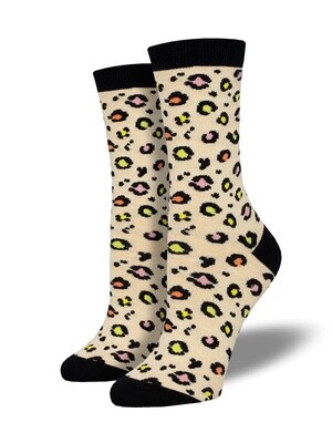 Leopard Print Ivory Women's Socks