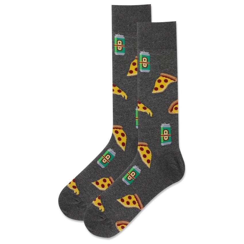 Beer and Pizza Charcoal Men's Socks
