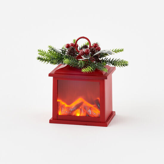 Red Fire Light Lantern Orn, Gift Box