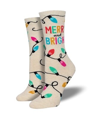 Merry and Bright Ivory Heather Women's Socks