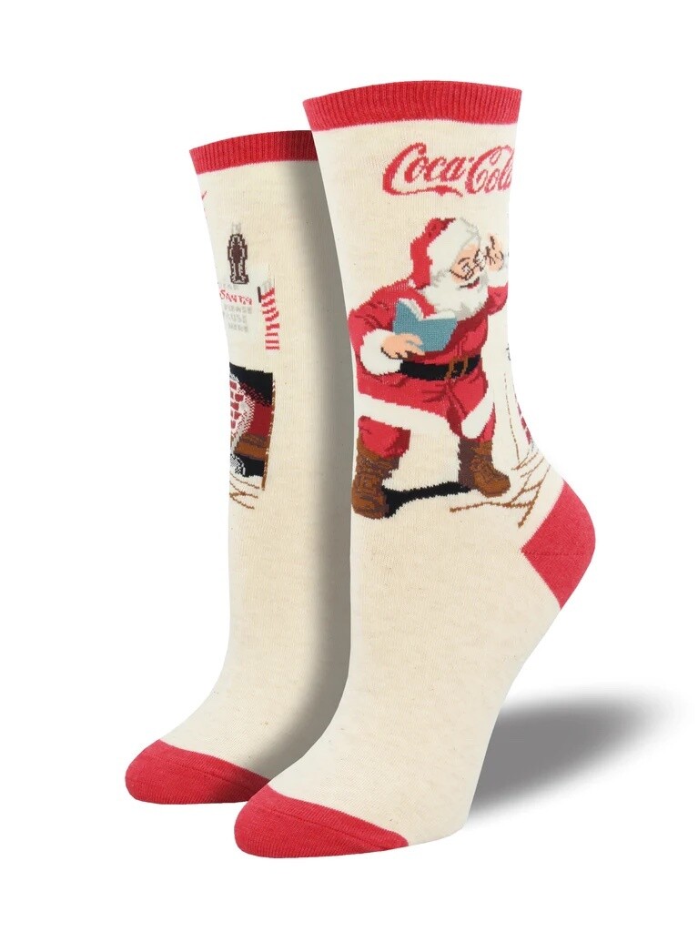 Classic Coke Santa Ivory Women's Socks