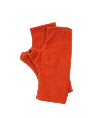 Orange Fleece  Fingerless Gloves