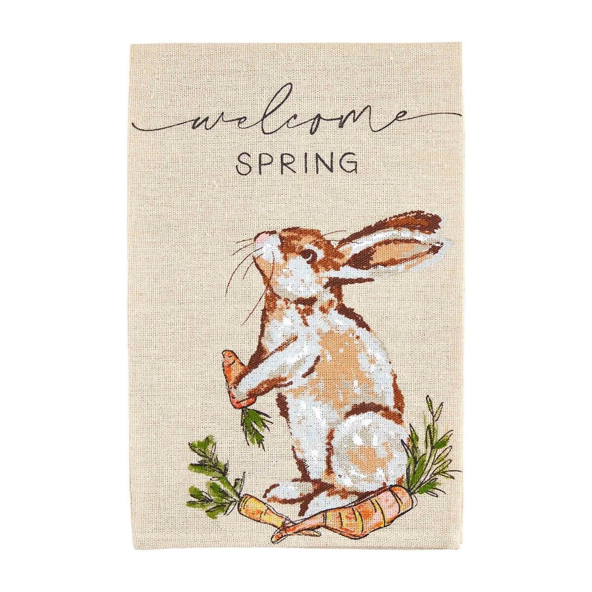 Welcome Painted Spring Towel