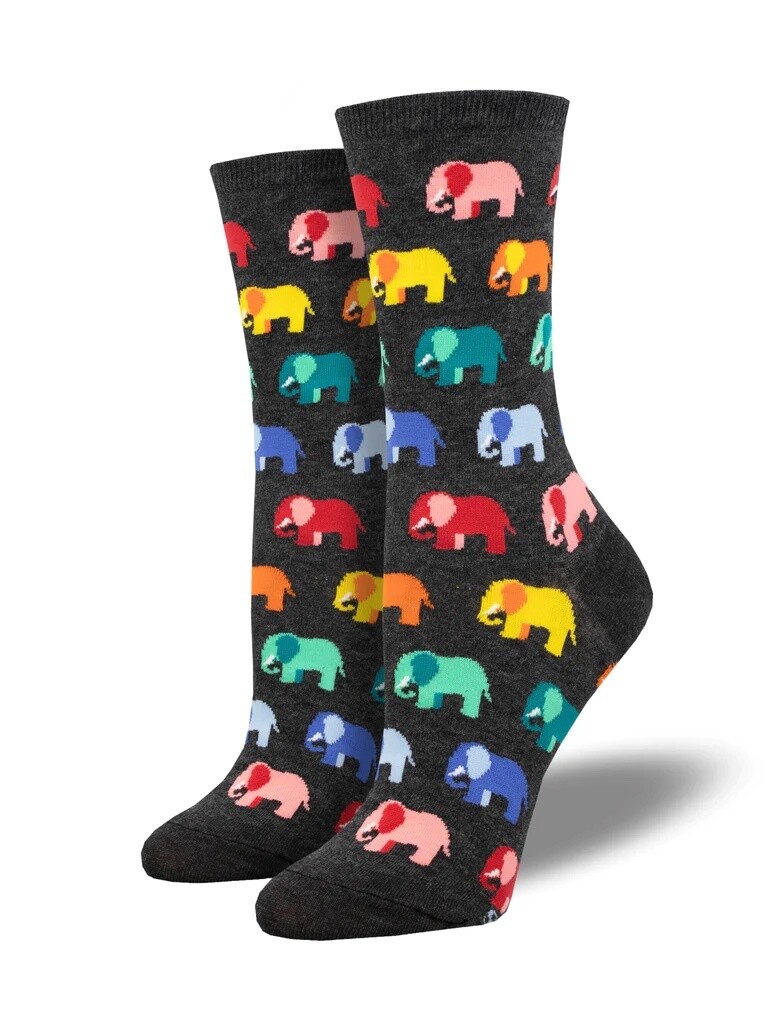 Elephant in The Room Charcoal Heather Women's Socks