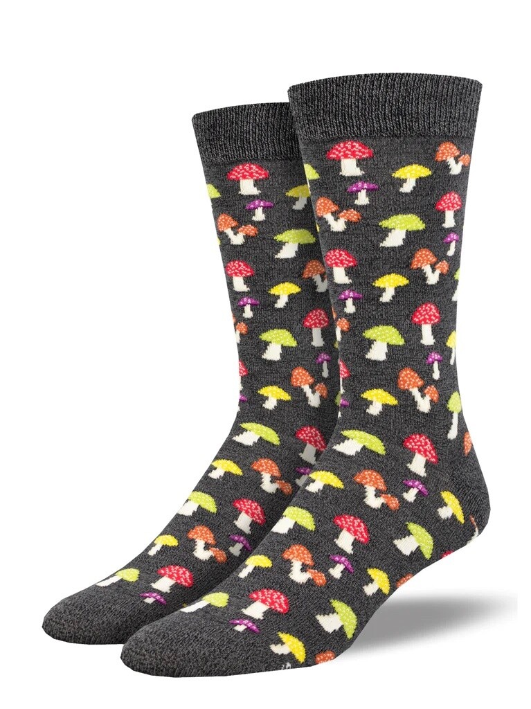 Colorful Caps Charcoal Men's Socks