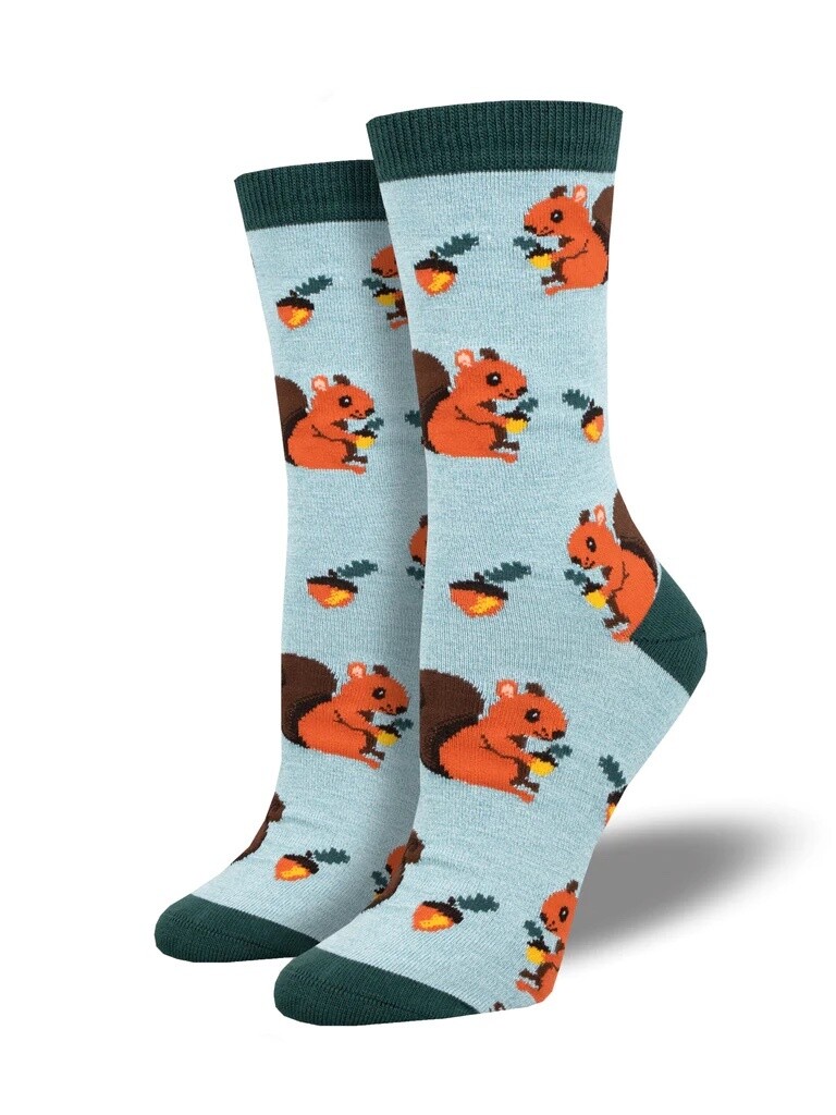Nuts For Squirrels Blue Women's Socks