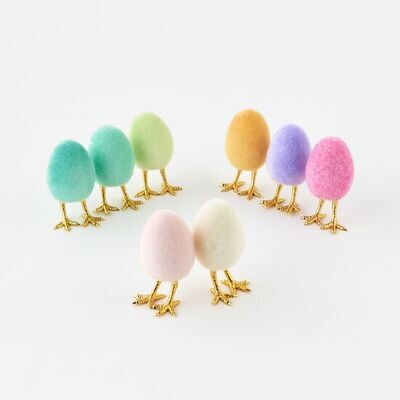 Flocked Egg With Feet (SOLD INDIVIDUALLY)
