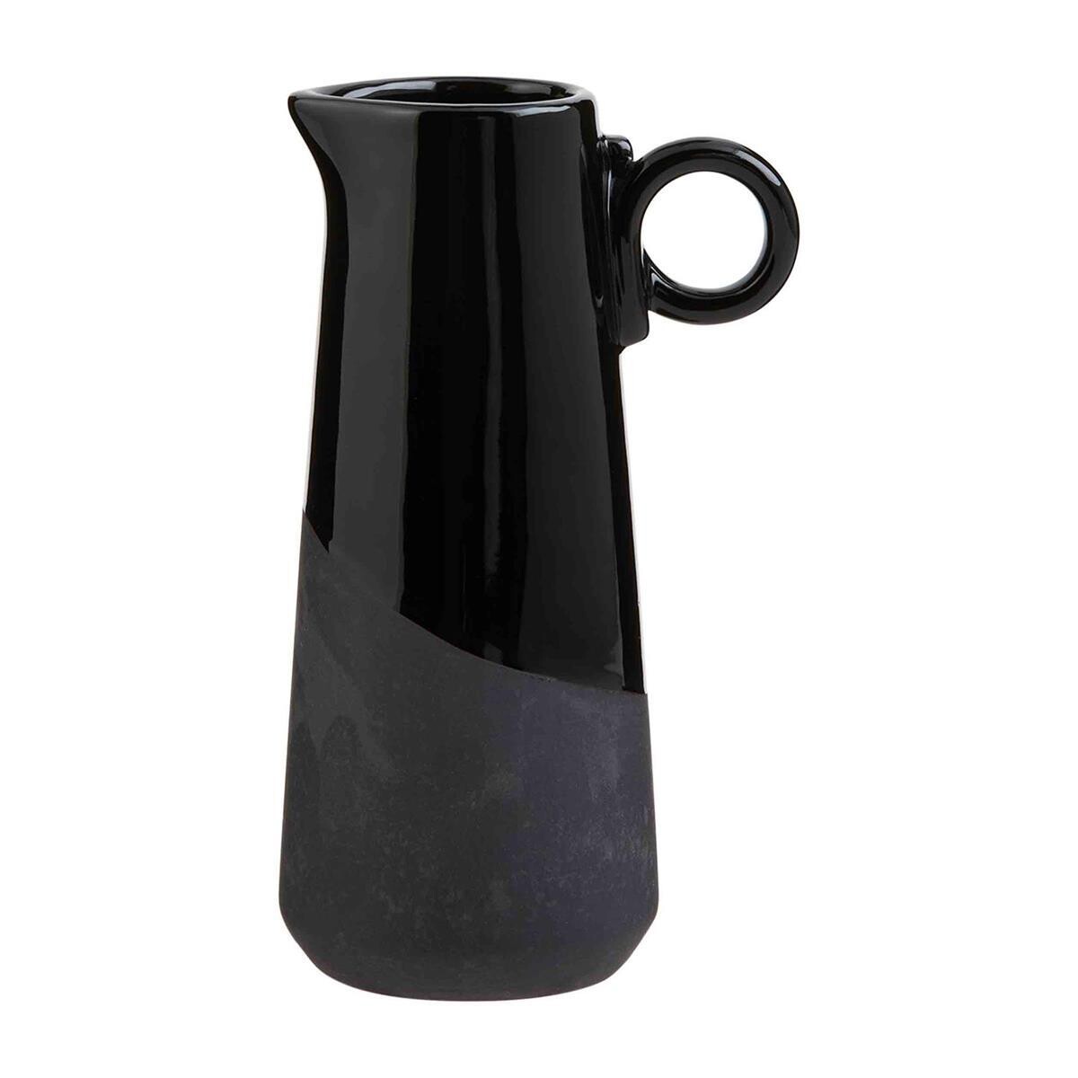 Small Black Stoneware Bud Vase