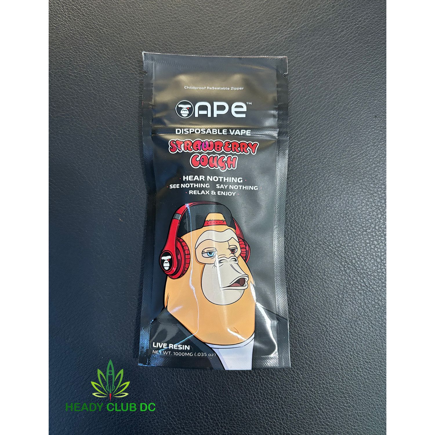 Ape - Live Resin Disposable Vape - Strawberry Cough