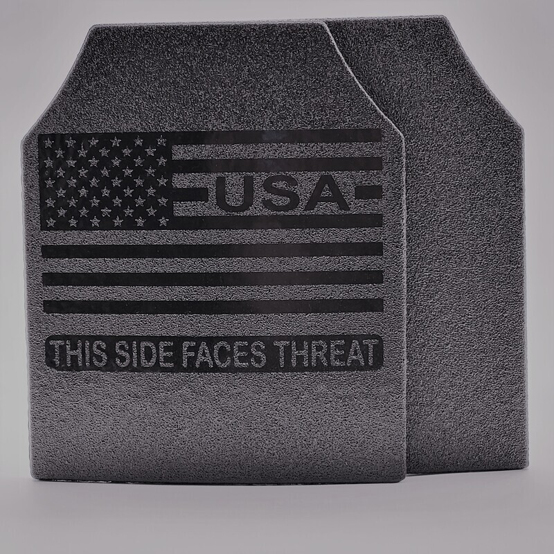 An oversized 11x14 Level III ballistic armor plate designed for enhanced coverage and rifle-rated protection. The plate features a durable black finish with a single-curve design for improved comfort and fit, especially for larger body types. Built to stop standard rifle rounds, this stand-alone plate is ideal for tactical operators, law enforcement, and civilians seeking maximum protection in high-threat situations.