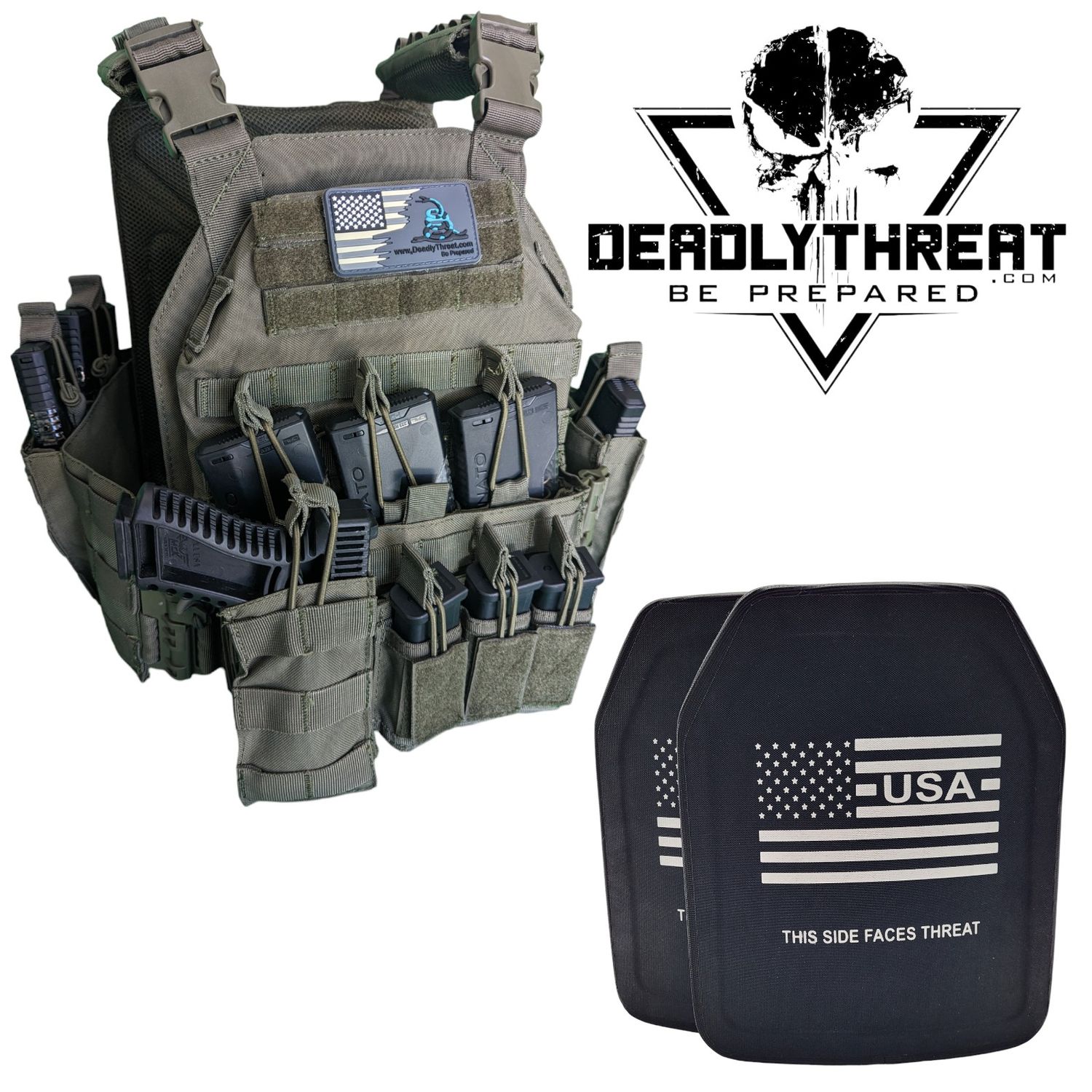 Urban Assault Phantom Sage tactical plate carrier with Level III+ special threat ballistic armor plates for high-velocity rifle protection. Features sage green camo pattern, MOLLE webbing, adjustable straps, and lightweight durable construction. Ideal advanced body armor for military, tactical operators, and law enforcement in mixed-terrain and high-threat environments.