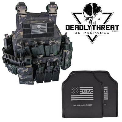 Urban Assault Ghost Camo tactical plate carrier with Level IIIA flexible soft armor panels for handgun threat protection. Features urban camo design, MOLLE webbing, adjustable straps, and lightweight low-profile construction. Ideal concealable body armor for law enforcement, security, and tactical use in urban and high-risk environments.