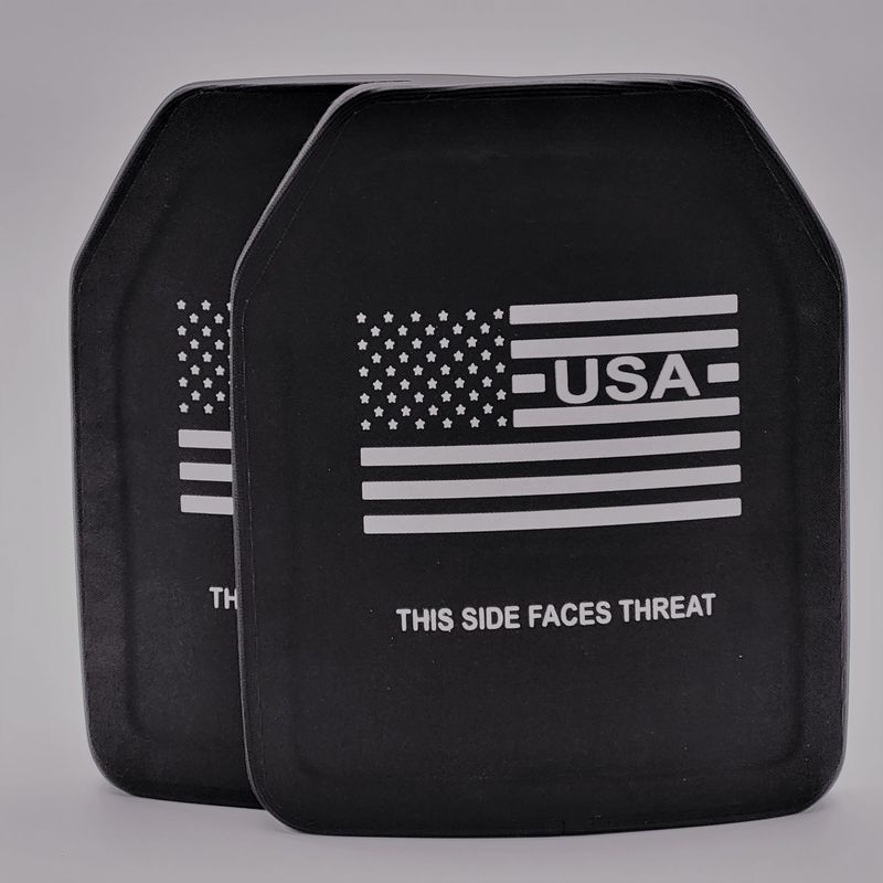 An 11x14-inch Level III+ ballistic armor plate engineered to stop high-velocity rifle rounds and advanced special threats. The plate features a sleek black finish with a multi-curve design for greater comfort and coverage, especially suited for larger body types. Built for high-risk tactical environments, this stand-alone plate offers enhanced protection beyond standard Level III armor while remaining lightweight and durable.