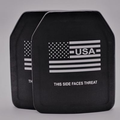 An 11x14-inch Level III+ ballistic armor plate engineered to stop high-velocity rifle rounds and advanced special threats. The plate features a sleek black finish with a multi-curve design for greater comfort and coverage, especially suited for larger body types. Built for high-risk tactical environments, this stand-alone plate offers enhanced protection beyond standard Level III armor while remaining lightweight and durable.