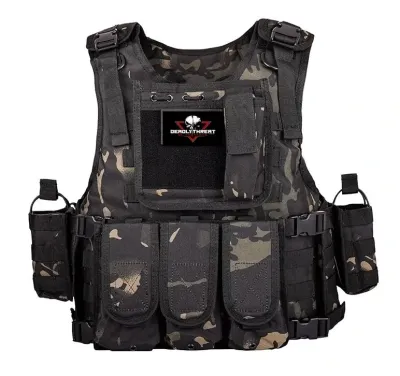 A high-performance tactical plate carrier in a distinctive Ghost Camo pattern, designed for versatility and durability in the field. The carrier features adjustable shoulder and waist straps for a secure and comfortable fit, along with MOLLE webbing for modular gear attachment. Built for military, law enforcement, and tactical applications, it offers lightweight comfort with the capacity to hold front and back ballistic plates for enhanced protection.
